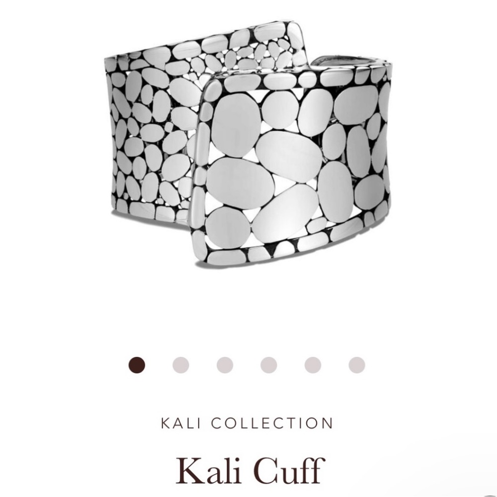 Pre owned John Hardy Sterling Silver Kali Pebble Cuff Bracelet